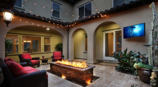 A Pasadena Estate Fire Pit and Media